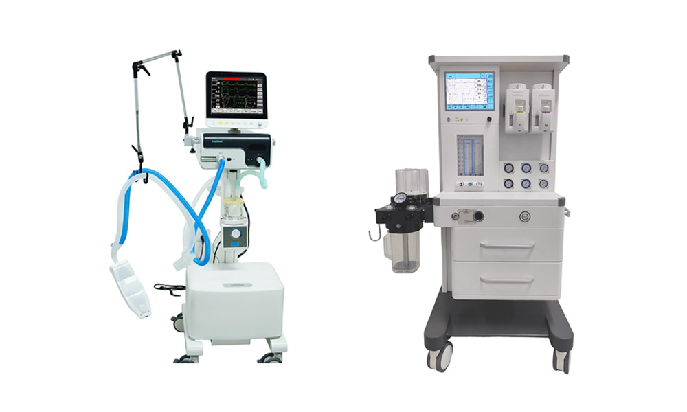 Difference between anesthesia machine and ventilator